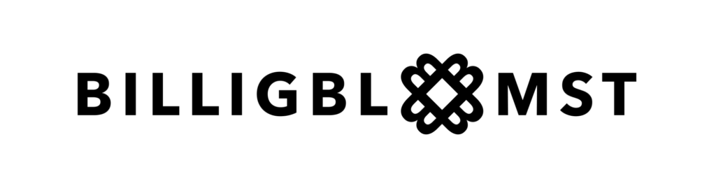 Logo for the Danish company Billigblomst in Black